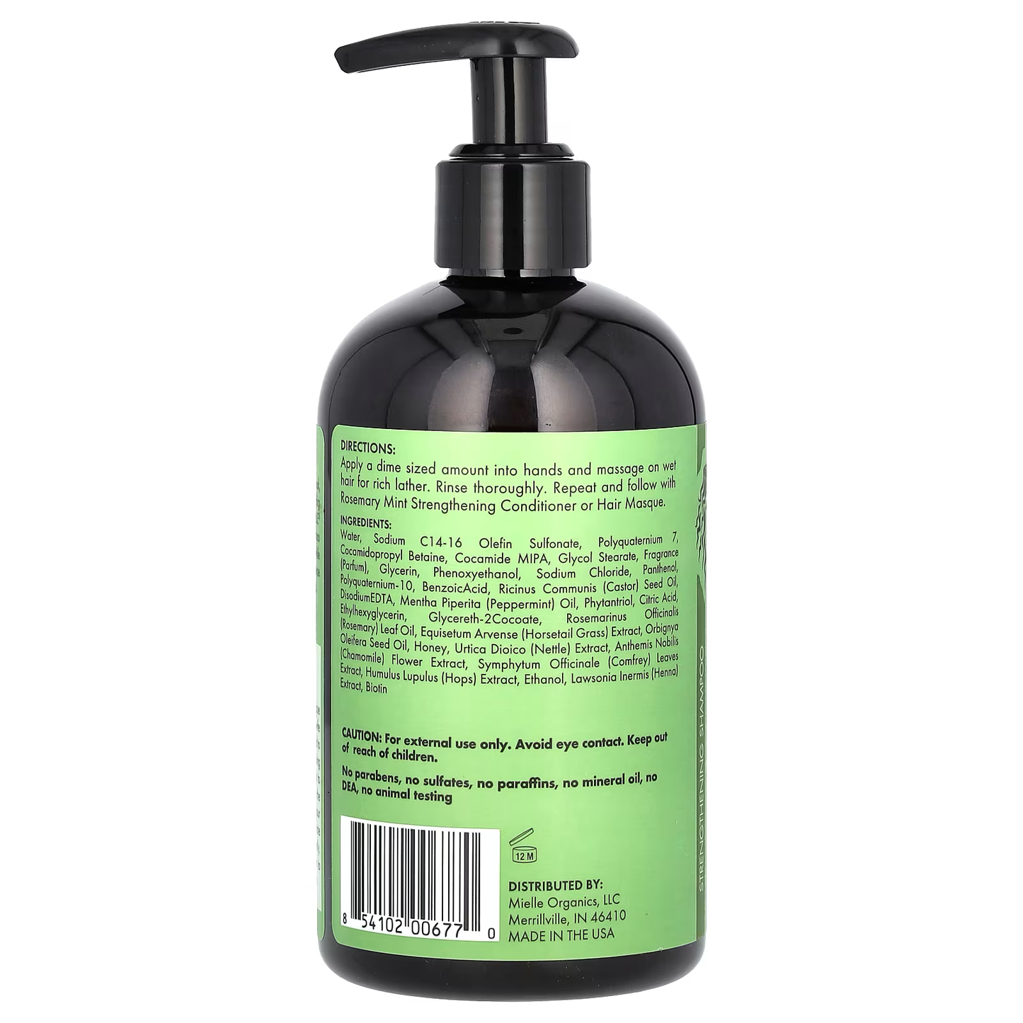 Mielle, Strengthening Shampoo, Rosemary Mint